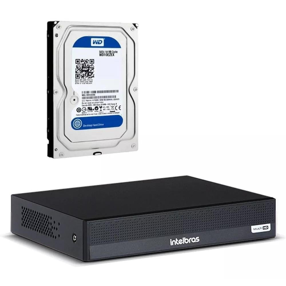 Kit Intelbras, DVR Mhdx 3008-c, FULL HD, Inteligência Artificial + HD 500GB Kit Intelbras, DVR Mhdx 3008-c, FULL HD, Inteligência Artificial + HD 500GB