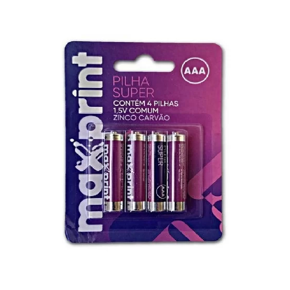 Pilha Comum Max, Aaa , 4 Unidades