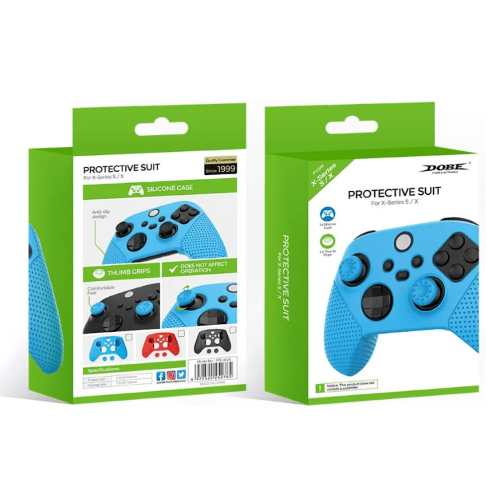 Capa De Controle Dobe, Para Xbox Series S e X, Silicone, Grips, Azul