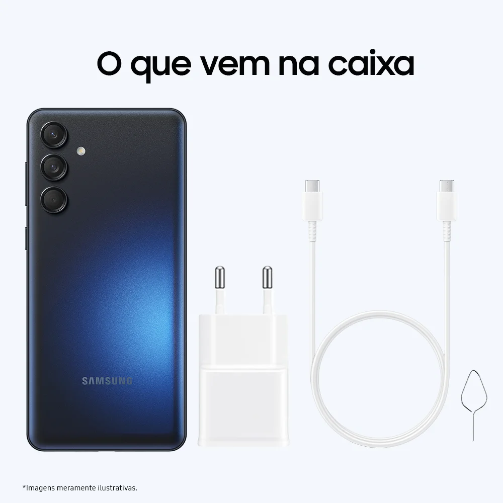 Smartphone Samsung Galaxy M55 5G, 8GB RAM, SSD 256GB, Câmera Tripla 50MP, Tela 6.7", Azul Escuro
