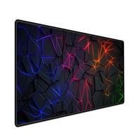 Mouse Pad Gamer Speed Extra Grande Desk Pad Profissional Premium Com Borda Costurada 100x50  -neon Geométrico