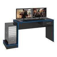 Mesa Gamer Com 1 Gaveta E Suporte De Cpu Multimóveis Cr25205 Preta/azul - Preto/azul