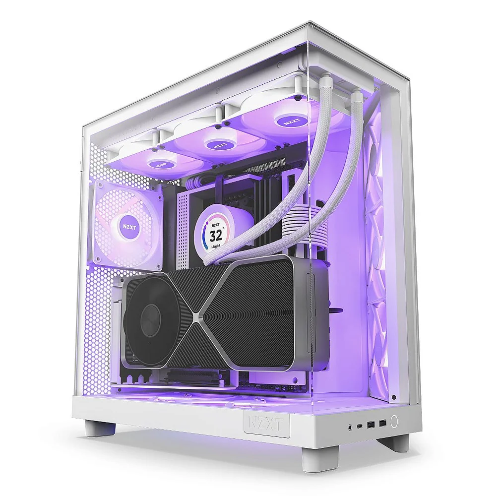 NZXT H6 Flow RGB White C1200 GOLD セット Gabinete KaBuM