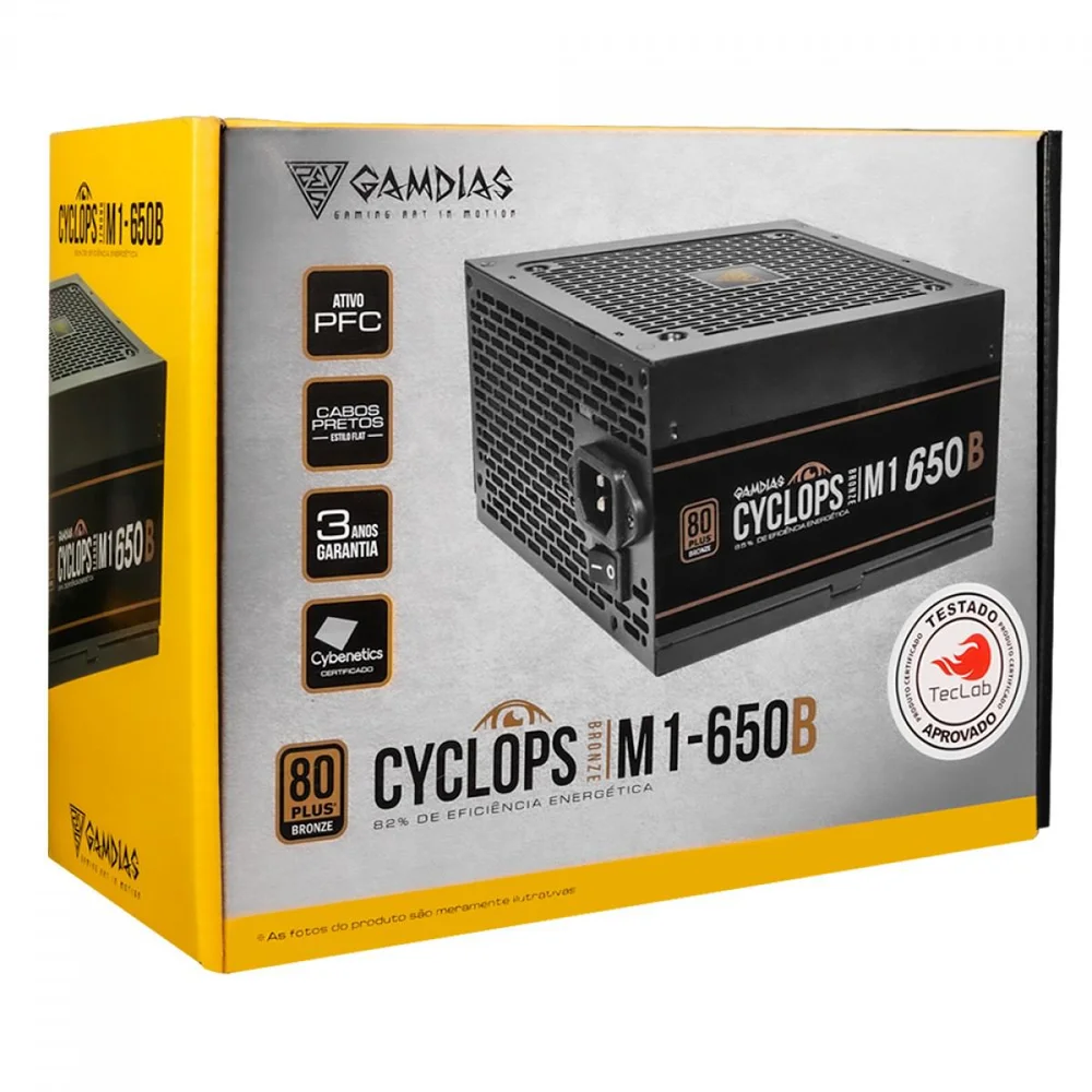 Fonte De Alimentação Gamdias Cyclops M1 650w 80plus Fonte De Alimentação Gamdias Cyclops M1 650w 80plus