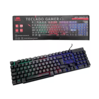 Teclado Gamer Semi Mecânico Knup Kp-2043, LED RGB, USB