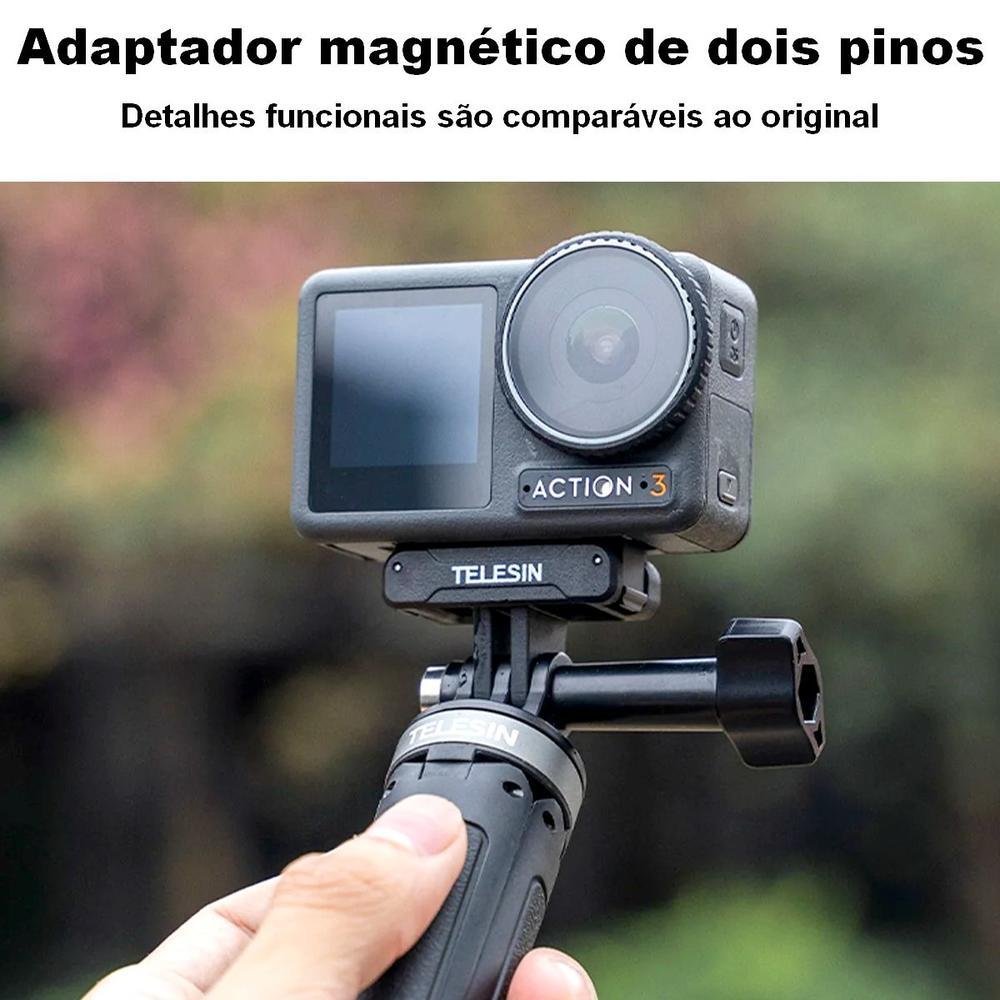 Adaptador Magnético Dois Pinos Para Dji Osmo Action 3 - Telesin