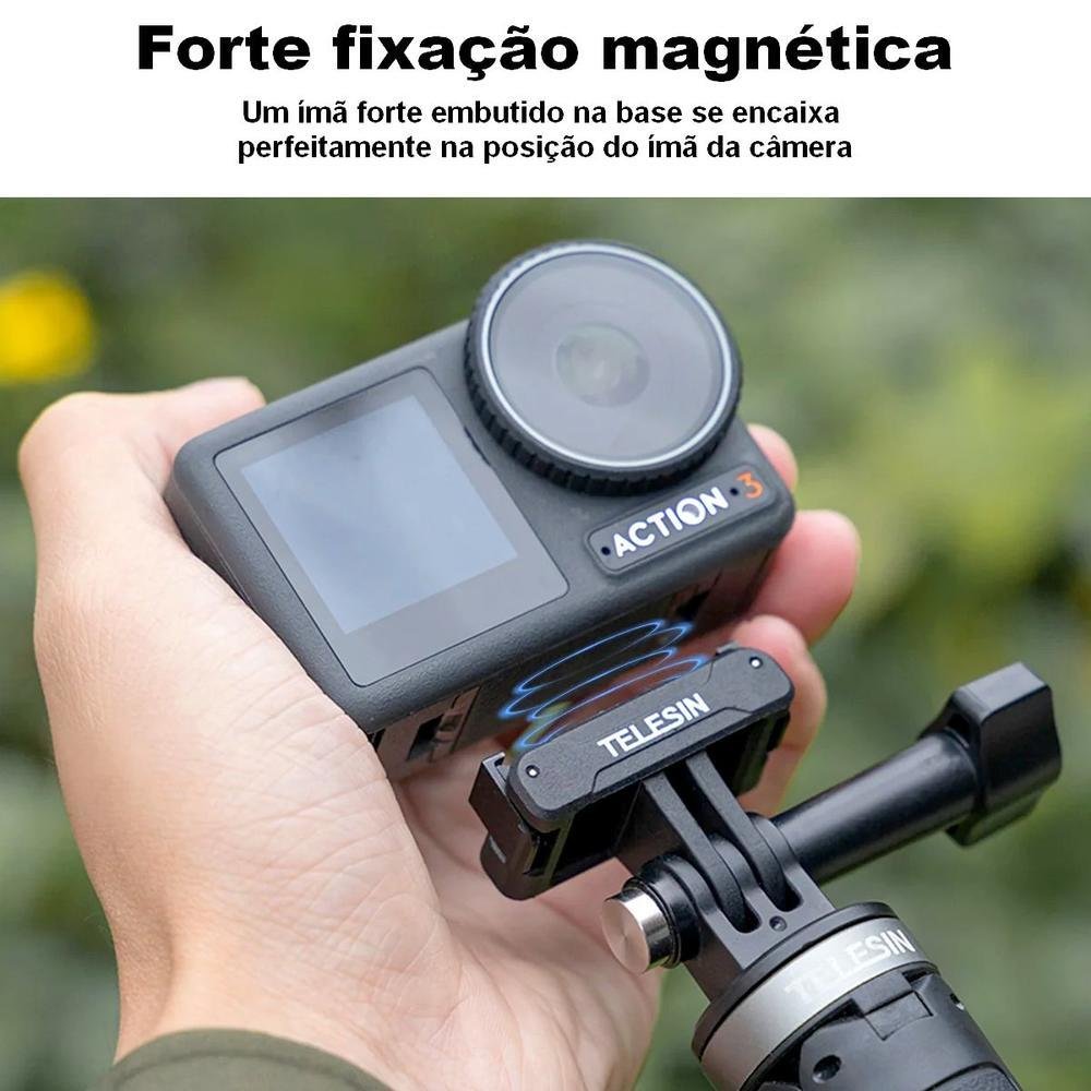 Adaptador Magnético Dois Pinos Para Dji Osmo Action 3 - Telesin