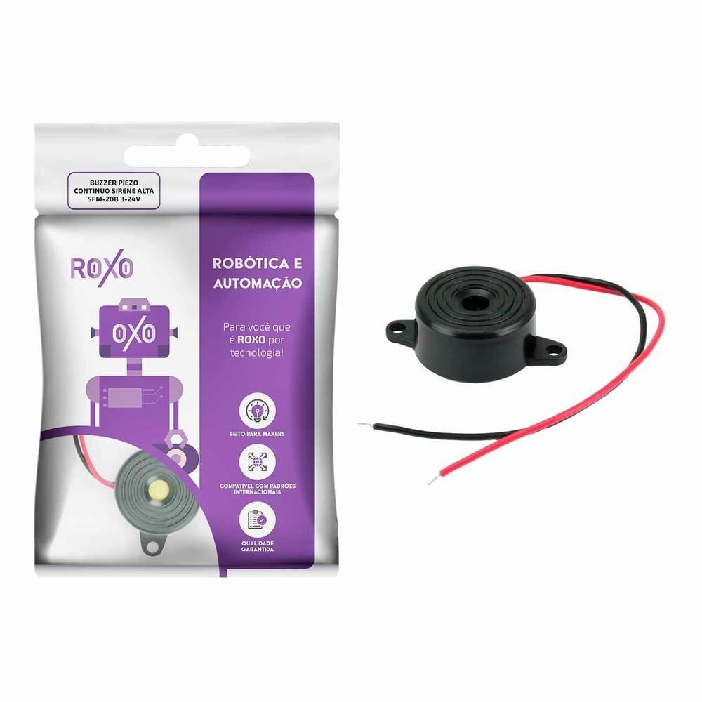 Buzzer Piezo Continuo Sirene Alta Sfm-20b 3-24v