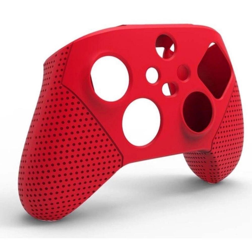 Capa Case Silicone Antiderrapante + 2 Grips XBOX Séries X/s Cor:vermelho;