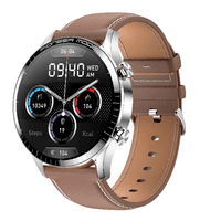 Smartwatch Level Lvw50 Tela AmoLED De 1.3" Compatível Com Ios E Android Gps Notificações Ligação Cor:silver Couro Marrom