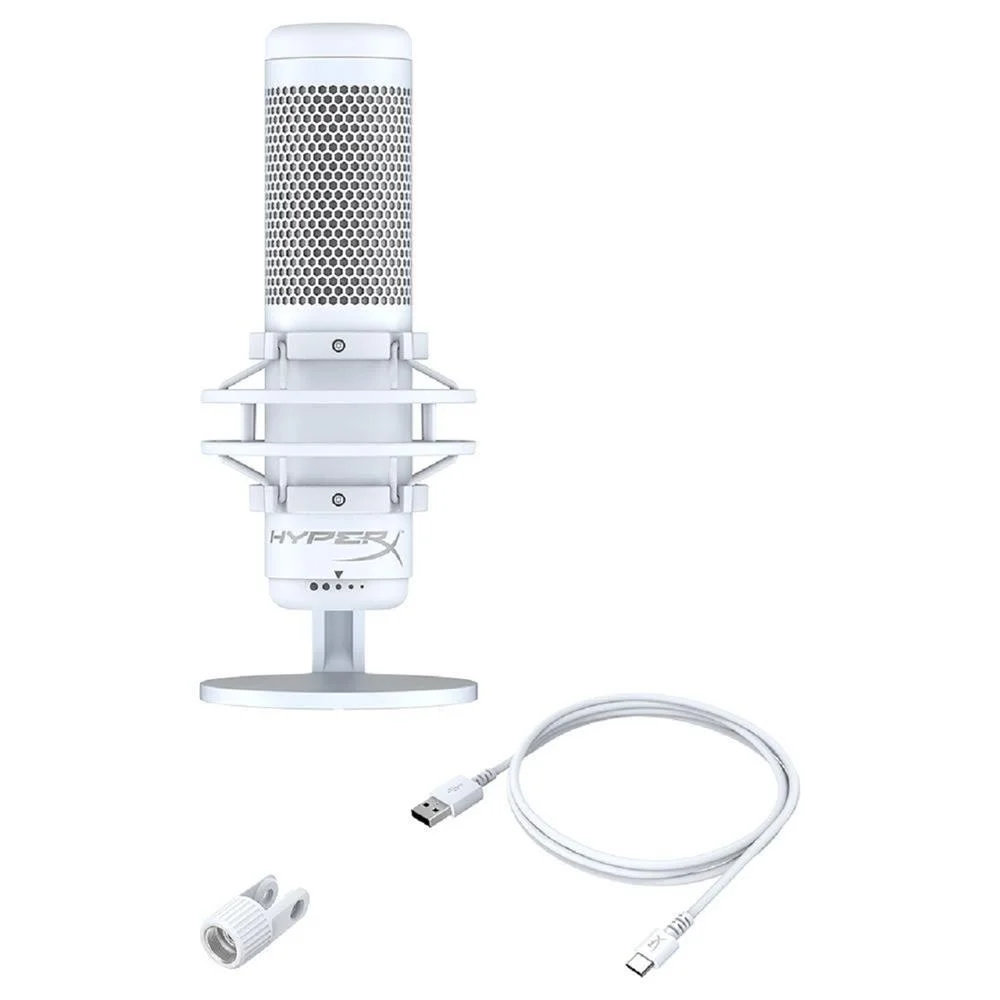 HyperX QUADCAST ホワイト QuadCast S – Microfone para jogos com condensador USB