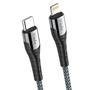 Cabo De Dados USB-c, Para Lightning Nylon, Trancado, 1m, Cinza - Kildcbl004