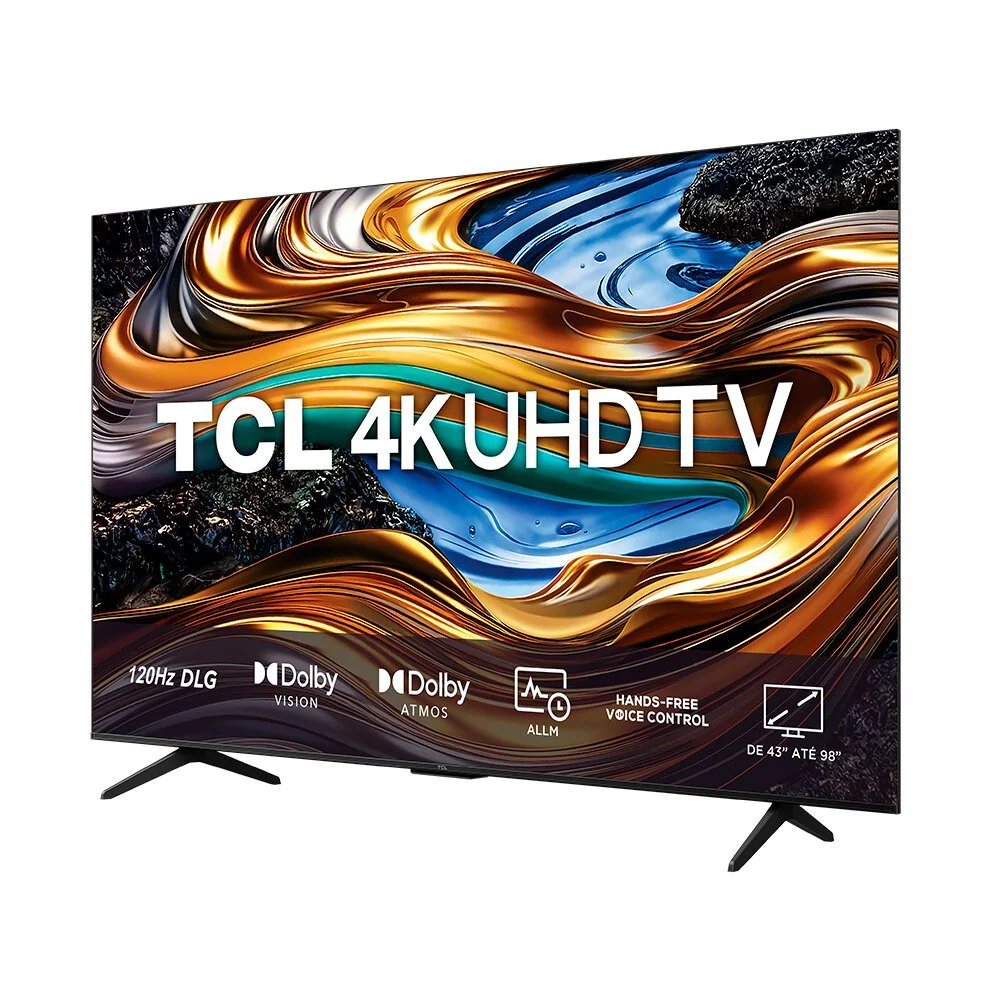 Smart TV 75 Polegadas TCL LED 4K, 3 HDMI, 1 USB, WiFi, Dual Band E Bluetooth
