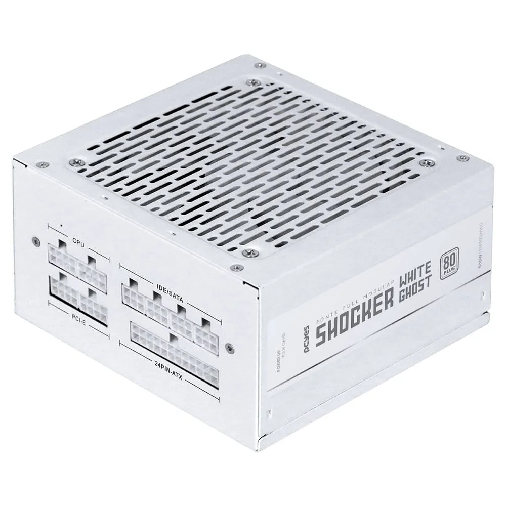 Fonte De Alimentação Gamer PCyes Shocker Full Modular 500w 80 Plus White - White Ghost Fonte De Alimentação Gamer PCyes Shocker Full Modular 500w 80 Plus White - White Ghost