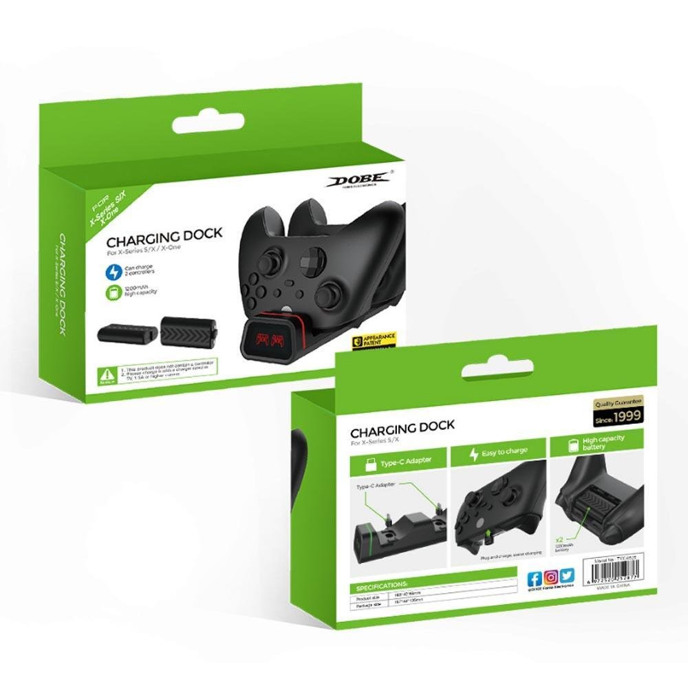Dock Carregador Controle X- Series S/x Dock + 2 Baterias 1200mah Dobe Dock Carregador Controle X- Series S/x Dock + 2 Baterias 1200mah Dobe