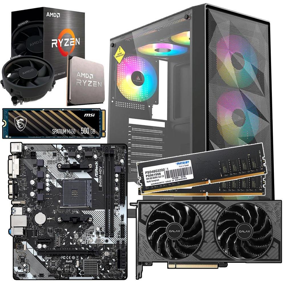PC Gamer Amd Ryzen 5 5500 16GB RAM KaBuM