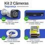 Kit 2 Câmeras Tudo Forte Tf 2020 B Full Hd 1080p Bullet Com Visão Noturna 20m Proteção Ip66 + Dvr Gravador Intelbras Mhdx 1104-c 4 Canais