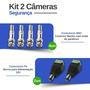 Kit 2 Câmeras Tudo Forte Tf 2020 B Full Hd 1080p Bullet Com Visão Noturna 20m Proteção Ip66 + Dvr Gravador Intelbras Mhdx 1104-c 4 Canais