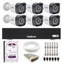 Kit 6 Câmeras Tudo Forte Tf 2020 B Full Hd 1080p Bullet Visão Noturna 20m Proteção Ip66 + Dvr Gravador Intelbras Mhdx 1108-c 8 Canais + Hd 1TB Purple