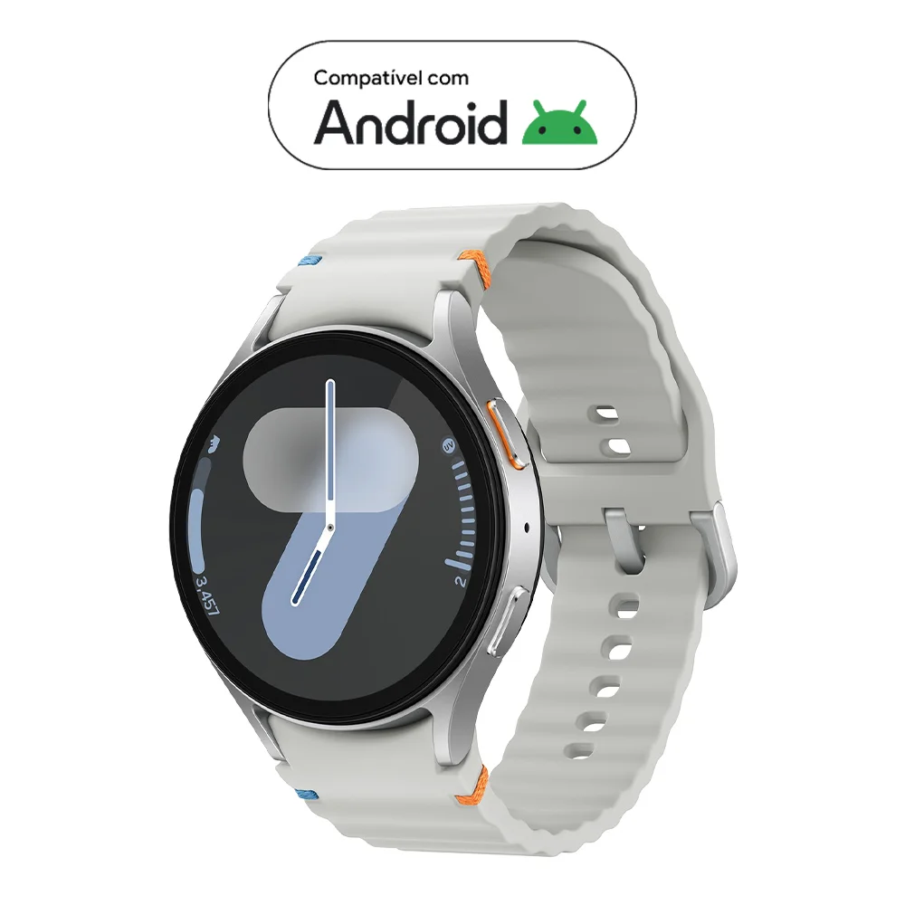 Samsung Galaxy Watch7 Smartwatch 44mm Bluetooth, Galaxy Ai, Tela Em Cristal De Safira Prata Samsung Galaxy Watch7 Smartwatch 44mm Bluetooth, Galaxy Ai, Tela Em Cristal De Safira Prata