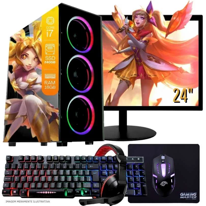 mouse ゲーミングPC スリム Core-i7 8GB SSD240GB KaBuM Aperte o K e evolua em Tecnologia e Games