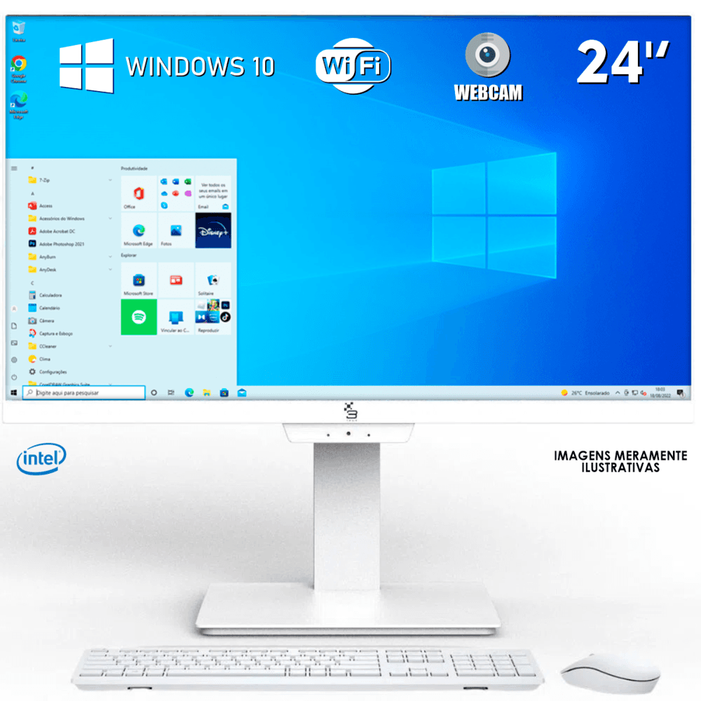 All In One Branco I5 8GB Ram SSD 480GB Tela 24'' Wifi Webcam em Campinas - foto 2