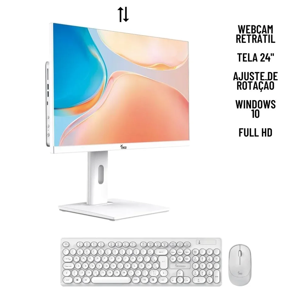 Computador All In One Branco I7 8GB Ram SSD 960gb Tela 24'' Wifi Webcam em Campinas - foto 4