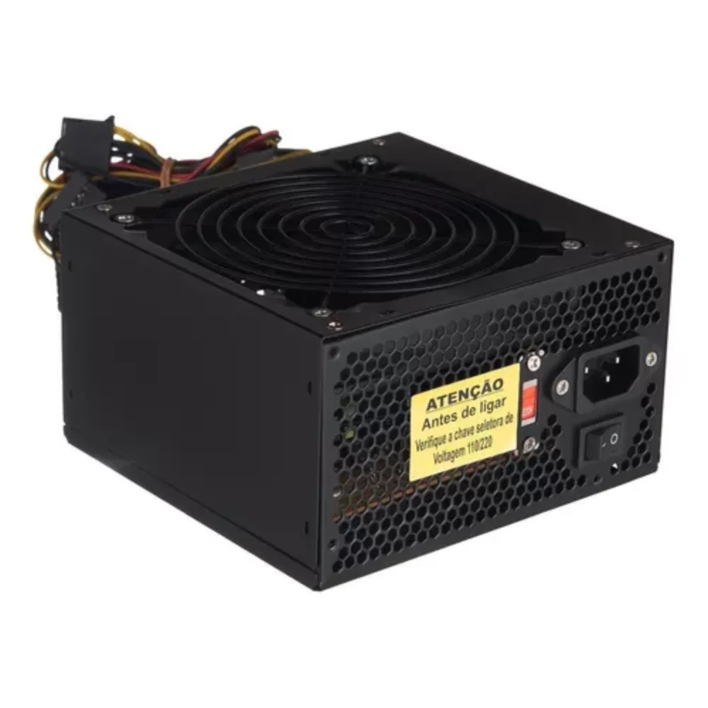 Fonte Atx 500w Para Computador 12v Bivolt Preto Sem Cabo Fonte Atx 500w Para Computador 12v Bivolt Preto Sem Cabo