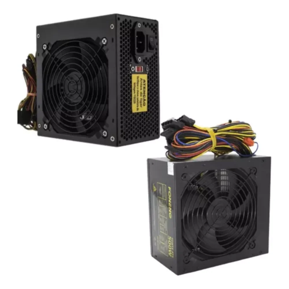 Fonte Atx 500w Para Computador 12v Bivolt Preto Sem Cabo Fonte Atx 500w Para Computador 12v Bivolt Preto Sem Cabo