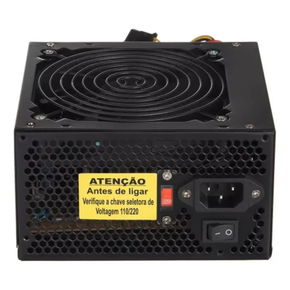 Fonte Atx 500w Para Computador 12v Bivolt Preto Sem Cabo Fonte Atx 500w Para Computador 12v Bivolt Preto Sem Cabo