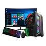 Computador PC Gamer RGB Ryzen 7 5700g 16gb Ram SSD 480GB Tela 23 Polegadas Curvo Wifi - Preto