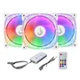 Kit c/3 Ventoinhas Rise Mode Aura Frost Pro 120mm 1650 RPM ARGB Branco - RM-CF-02-ARGB