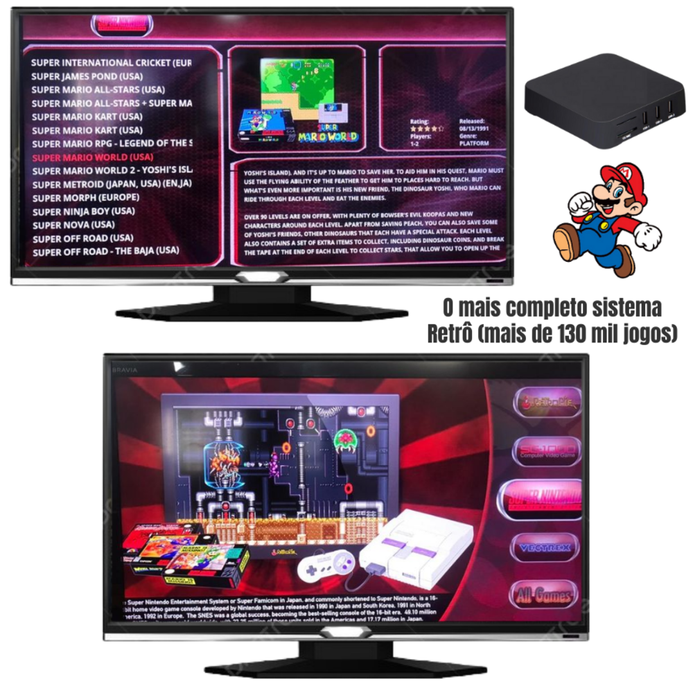 Game Console Retro Super 3d Games Com 130 Mil Jogos Classicos Com 2 Controles