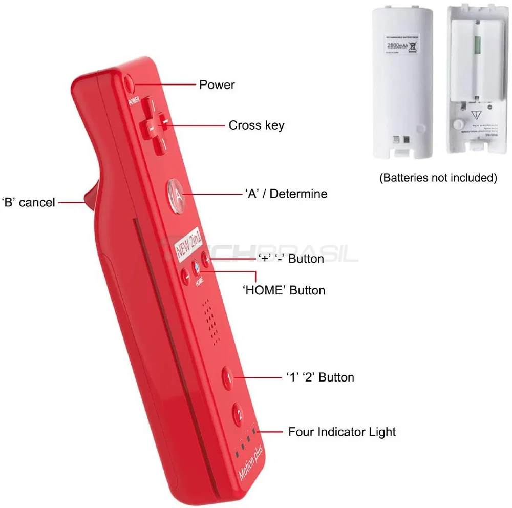 Controle Wii Remote Motion Plus Nintendo Wii Vermelho Wii U Controle Wii Remote Motion Plus Nintendo Wii Vermelho Wii U