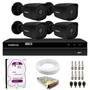 Kit 4 Câmeras Tudo Forte Bullet TF 2020 B Black Full HD 1080p Lente 2.8mm Visão Noturna 20M IP66 + DVR Intelbras MHDX 1204 4 Canais + HD 2TB Purple