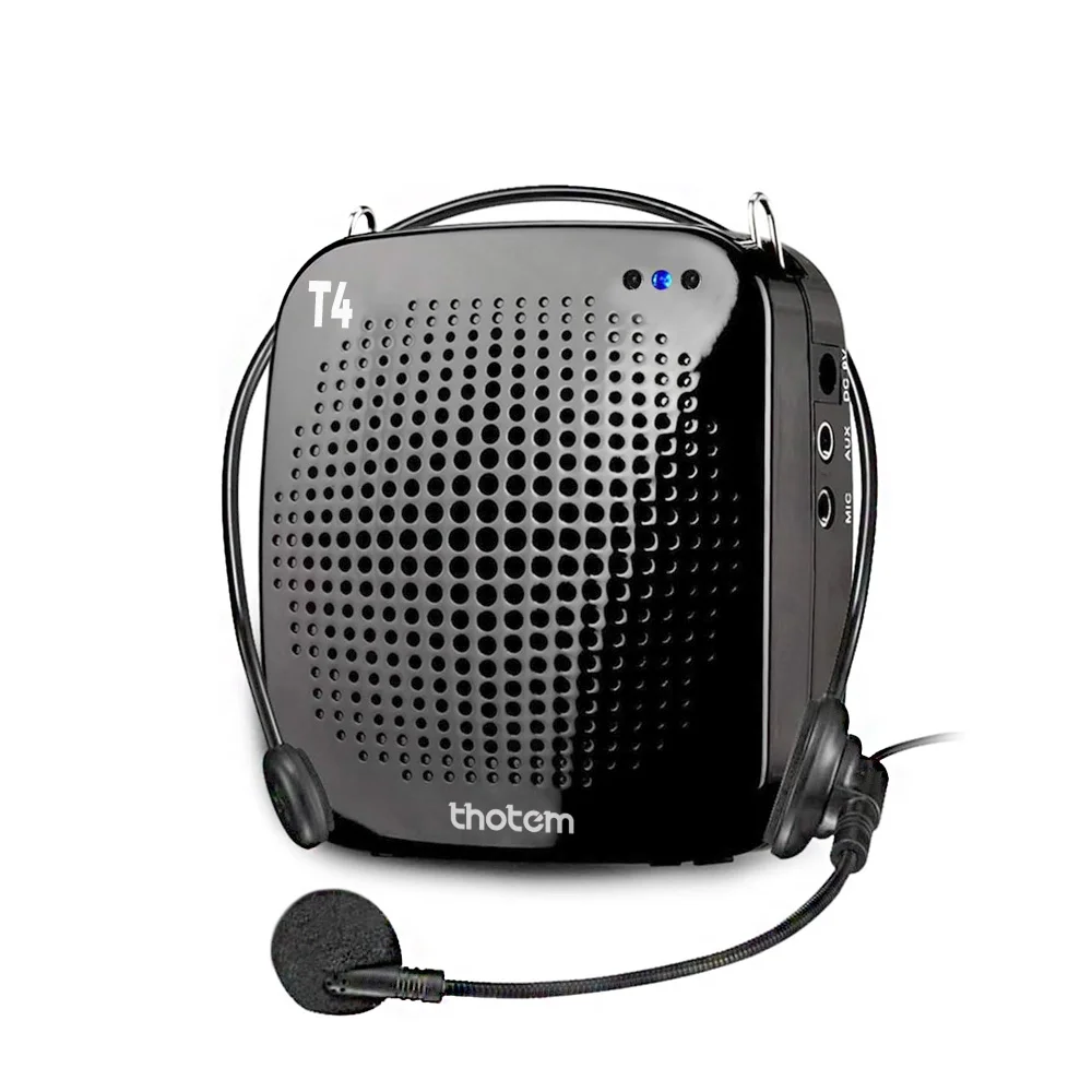 Amplificador Profissional Portátil de Voz THOTEM T4, 15W de potência e acompanhado de Microfone com fio – O Kit do Professor Amplificador Profissional Portátil de Voz THOTEM T4, 15W de potência e acompanhado de Microfone com fio – O Kit do Professor
