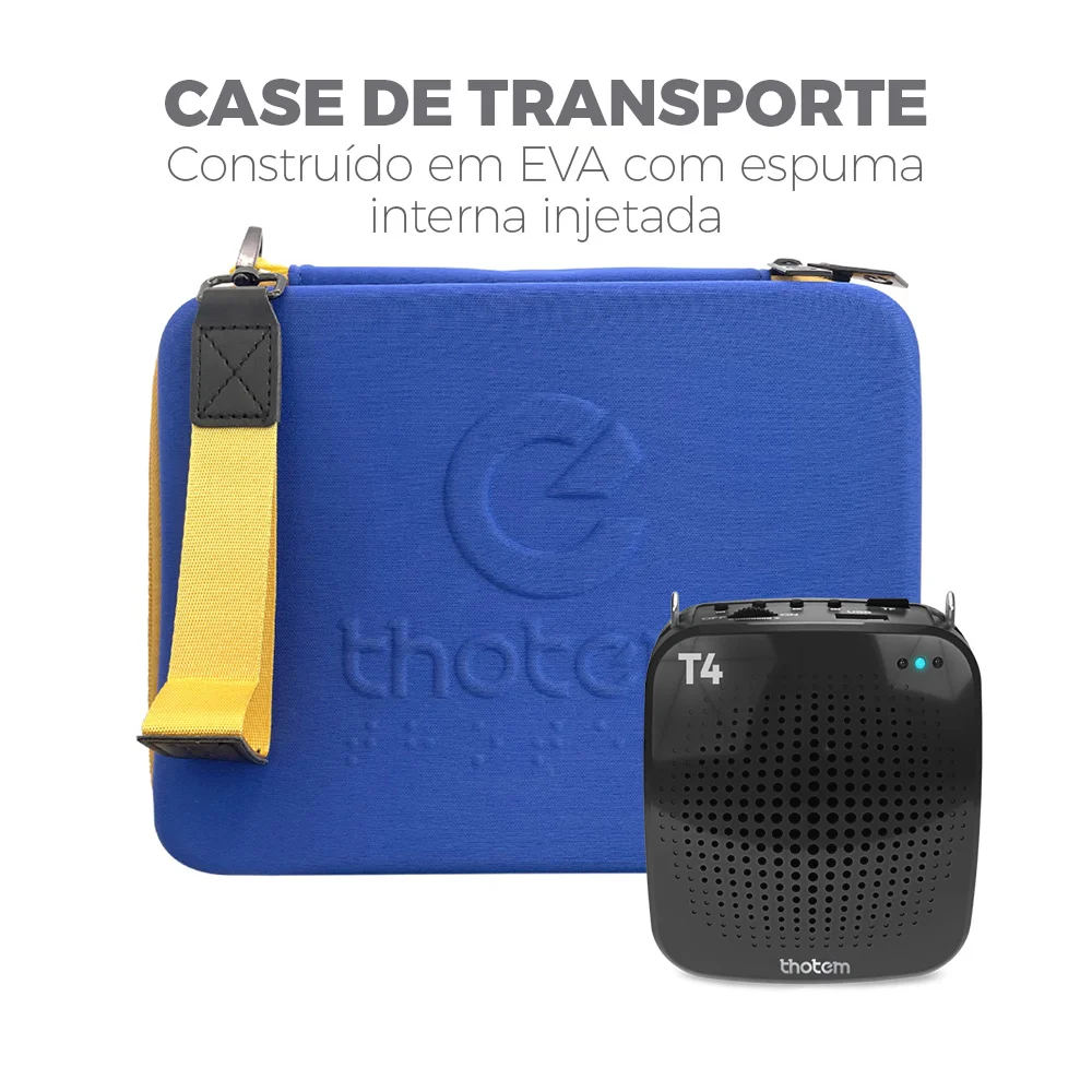 Amplificador Profissional Portátil de Voz THOTEM T4, 15W de potência e acompanhado de Microfone com fio – O Kit do Professor Amplificador Profissional Portátil de Voz THOTEM T4, 15W de potência e acompanhado de Microfone com fio – O Kit do Professor