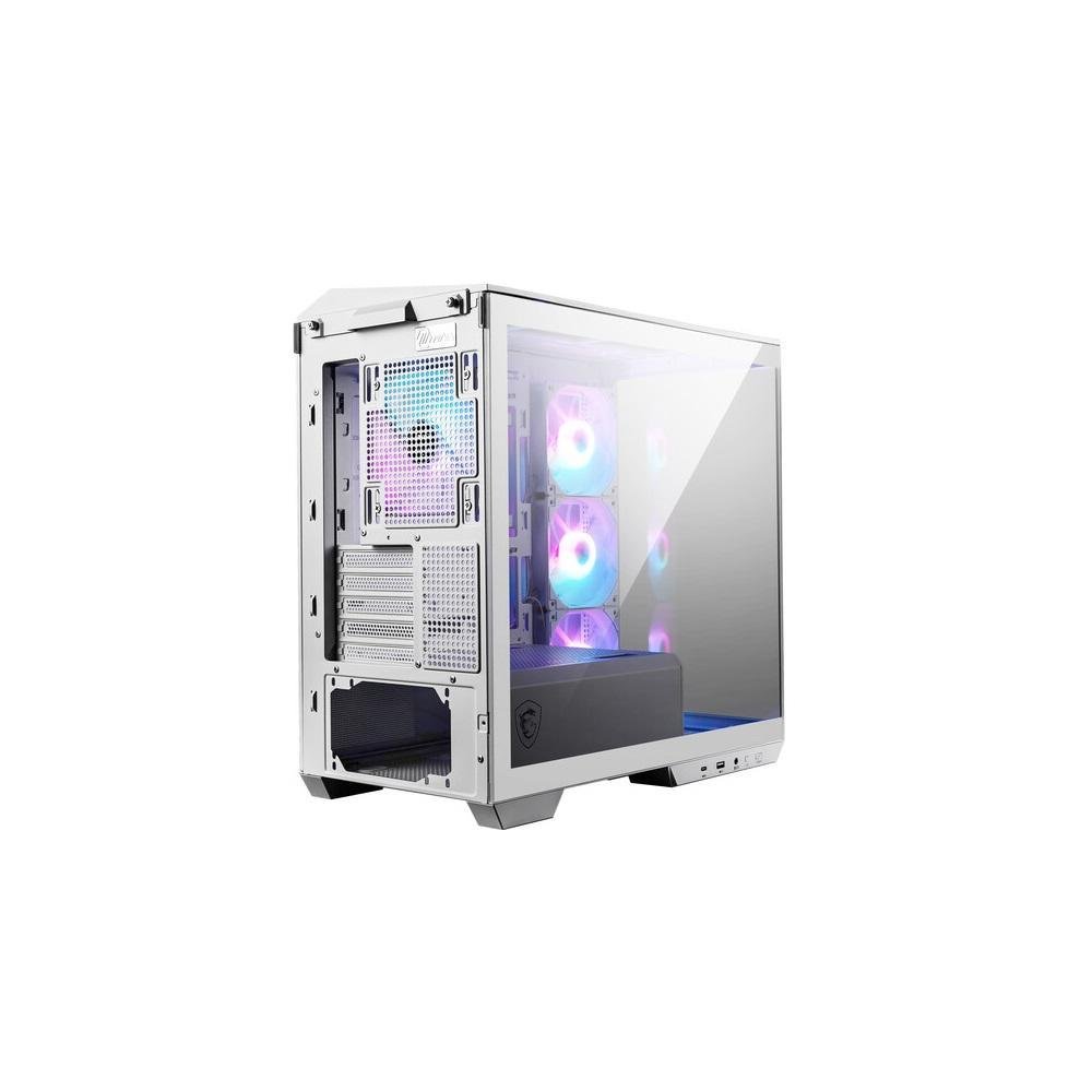 Gabinete Gamer Msi Mag Pano M100r Pz White ARGB Mid Tower Usb 3.2 Vidro Temperado - Branco Gabinete Gamer Msi Mag Pano M100r Pz White ARGB Mid Tower Usb 3.2 Vidro Temperado - Branco