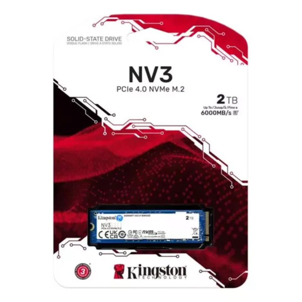 SSD 2TB Kingston M2 Nvme PCie 4 Nv3 KaBuM