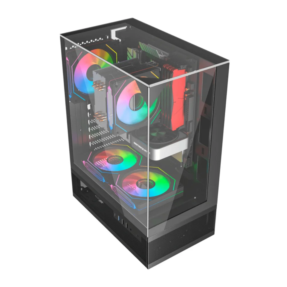 Gabinete Liketec Kingdom Dark Mid Tower Vidro Temperado Usb S/fan Preto Gabinete Liketec Kingdom Dark Mid Tower Vidro Temperado Usb S/fan Preto