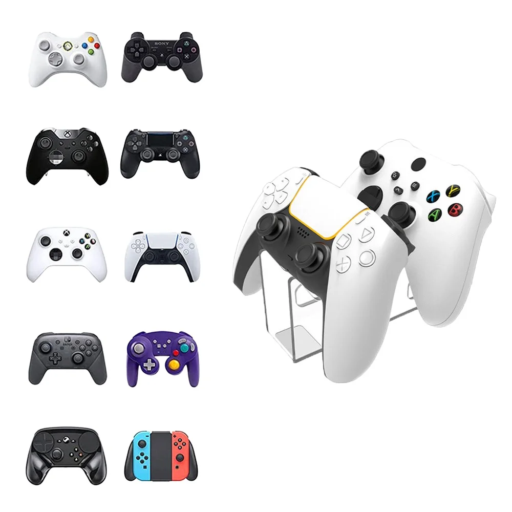 Suporte De Mesa Para 2 Controle Ps5 Ps4 Ps3 XBOX Series One 360 Em Acrílico Suporte De Mesa Para 2 Controle Ps5 Ps4 Ps3 XBOX Series One 360 Em Acrílico