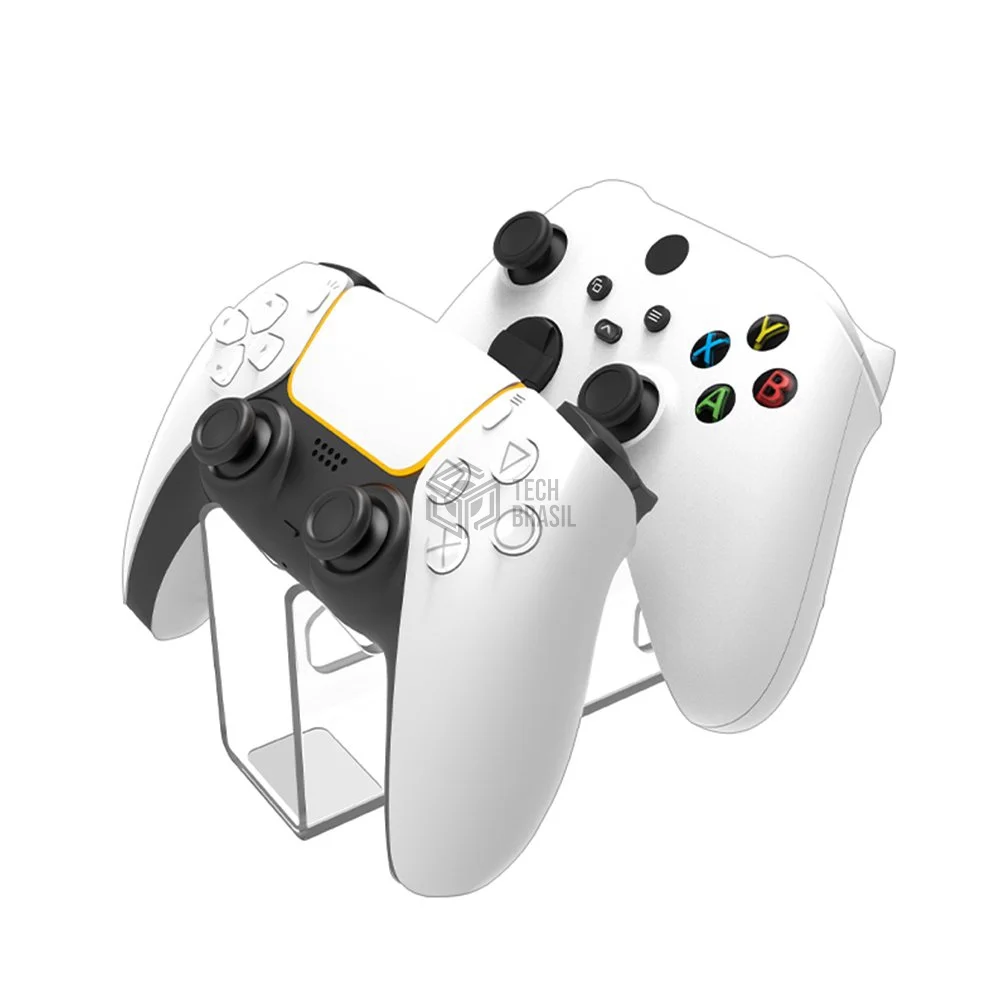 Suporte De Mesa Para 2 Controle Ps5 Ps4 Ps3 XBOX Series One 360 Em Acrílico Suporte De Mesa Para 2 Controle Ps5 Ps4 Ps3 XBOX Series One 360 Em Acrílico