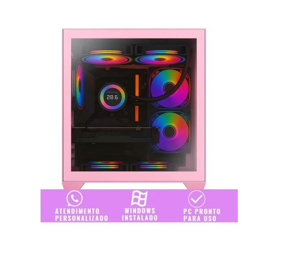 PC Gamer Balão.info Intel Core I5 3.6Ghz, 16GB RAM, SSD 240GB, Wi-fi, Rosa Pink Feminino