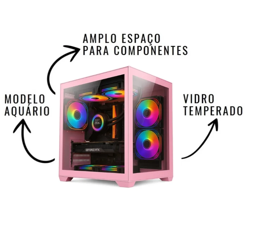 PC Gamer Balão.info Intel Core I5 3.6Ghz, 16GB RAM, SSD 240GB, Wi-fi, Rosa Pink Feminino em Campinas - foto 3