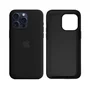 Capa Capinha Case Silicone Cover Premium Aveludada Com Logo Compatível Iphone 14 Preto