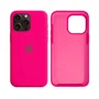 Capa Capinha Case Silicone Cover Premium Aveludada Com Logo Compatível Iphone 14 Rosa Pink