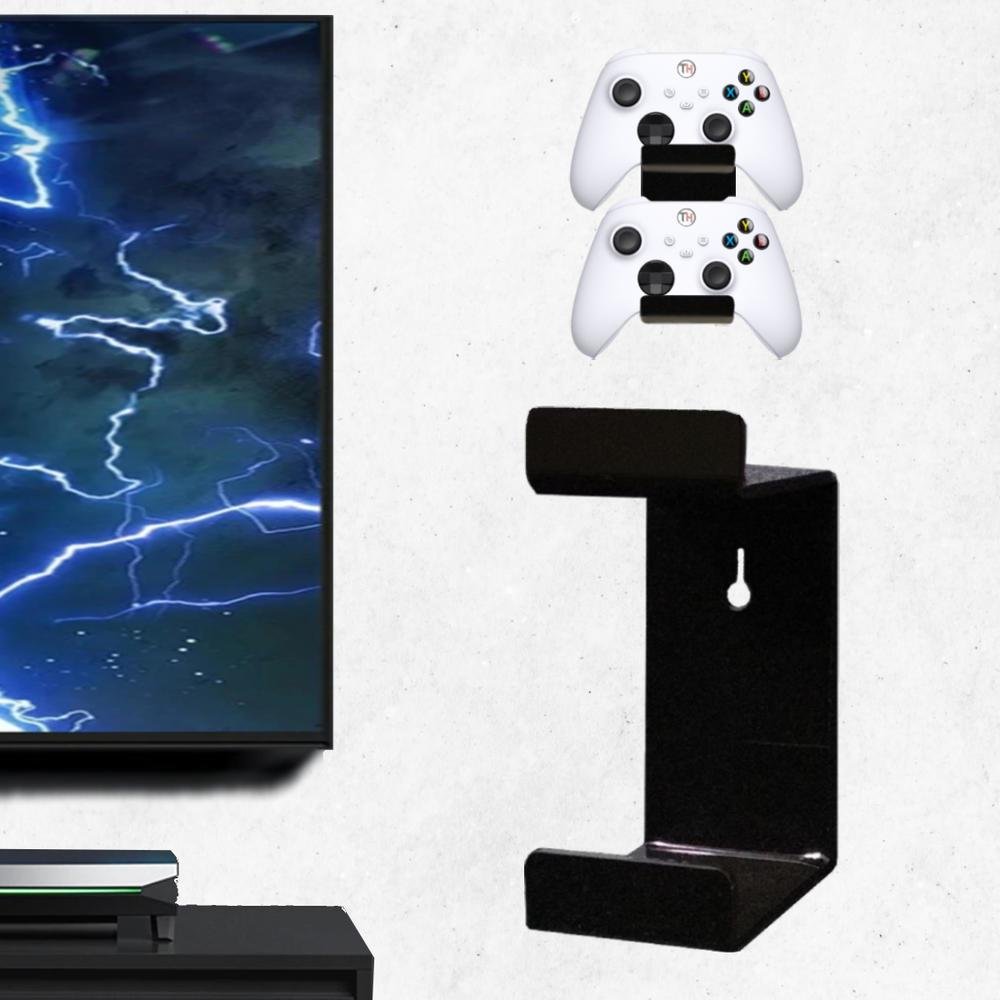 Suporte De Parede Para Controles Ps4 E Fone Headset Gamer Organizar Setup Preto Suporte De Parede Para Controles Ps4 E Fone Headset Gamer Organizar Setup Preto