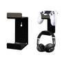 Suporte De Parede Para Controles Ps4 E Fone Headset Gamer Organizar Setup Preto