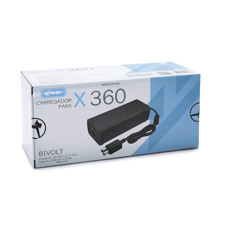Carregador Video Game Slim 2 Pinos 110/220v Kp-w013 Carregador Video Game Slim 2 Pinos 110/220v Kp-w013