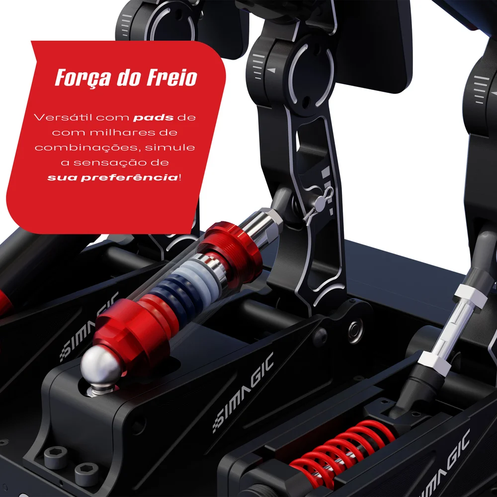 Pedaleira P1000 Tri Pedal Simagic Simulador Extreme Simracing Pedaleira P1000 Tri Pedal Simagic Simulador Extreme Simracing